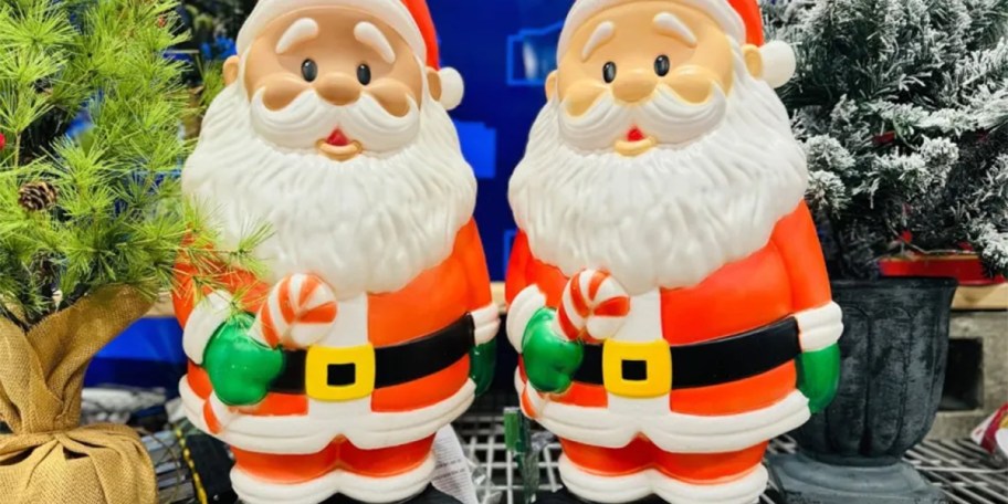 two santa blow molds 