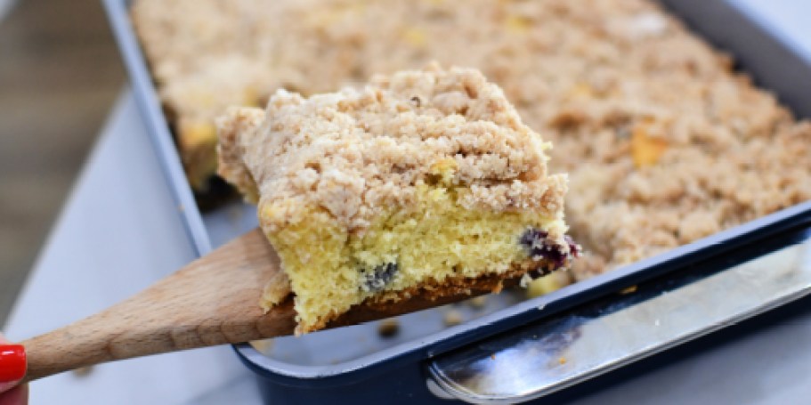 Turn a Boxed Cake Mix into a Blueberry Crumb Cake!