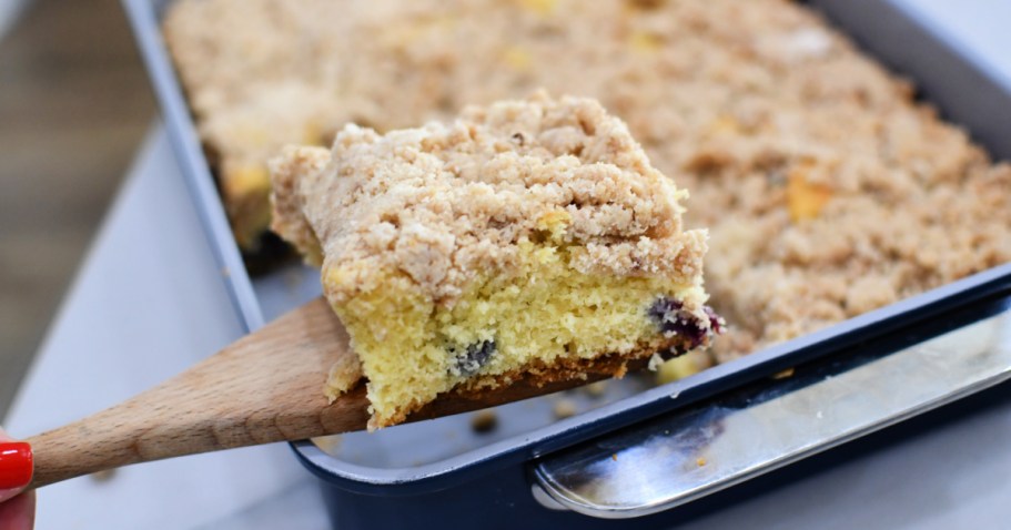 Turn a Boxed Cake Mix into a Blueberry Crumb Cake!