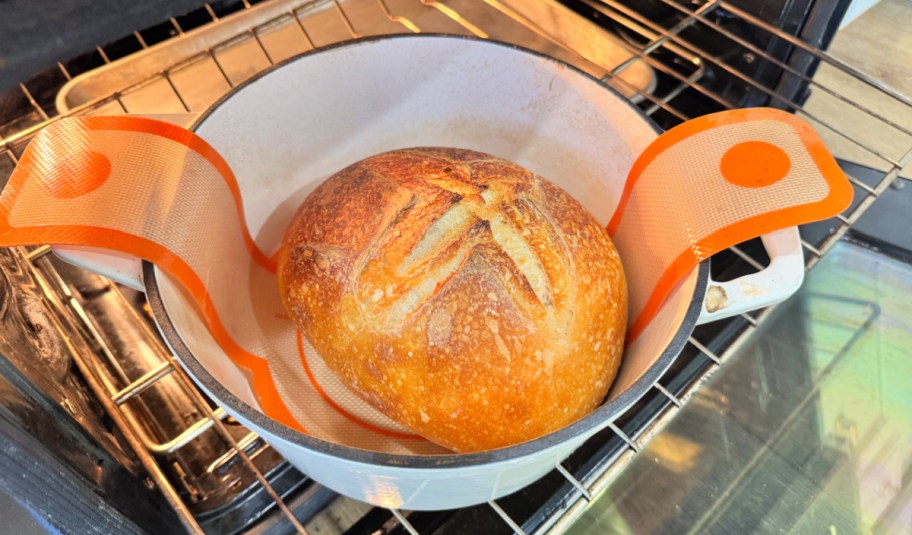 sourdough bread in a dutch oven