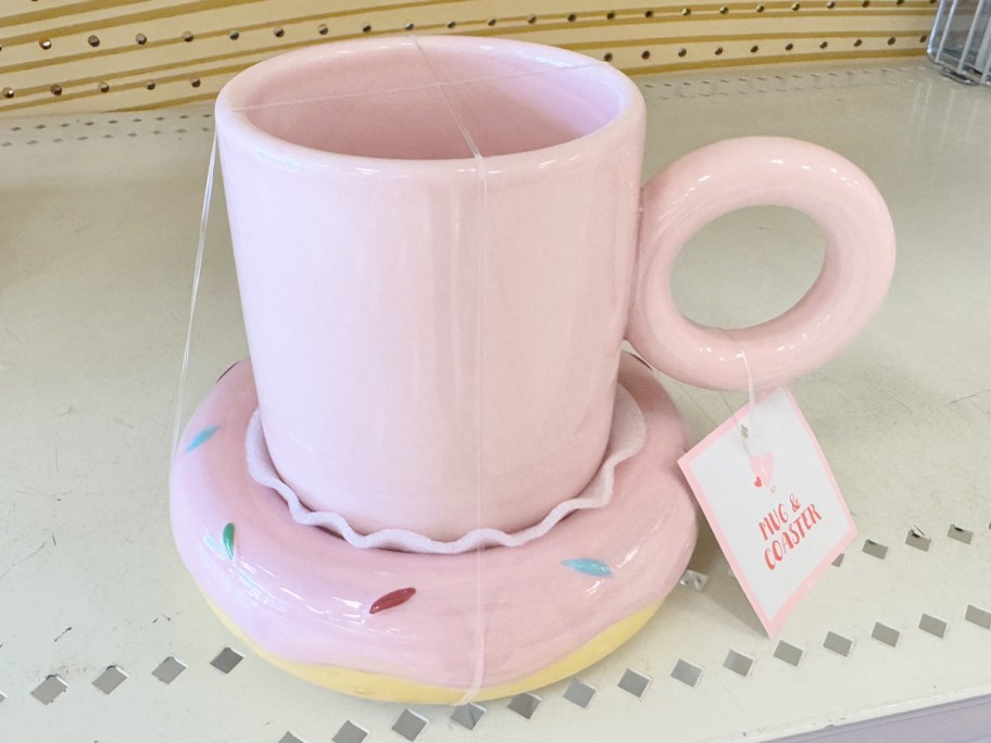 pink donut mug