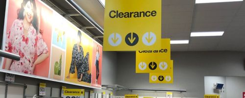 target clearance signs in store