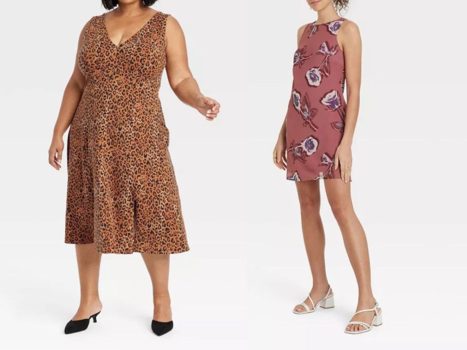 two women wearing target dresses