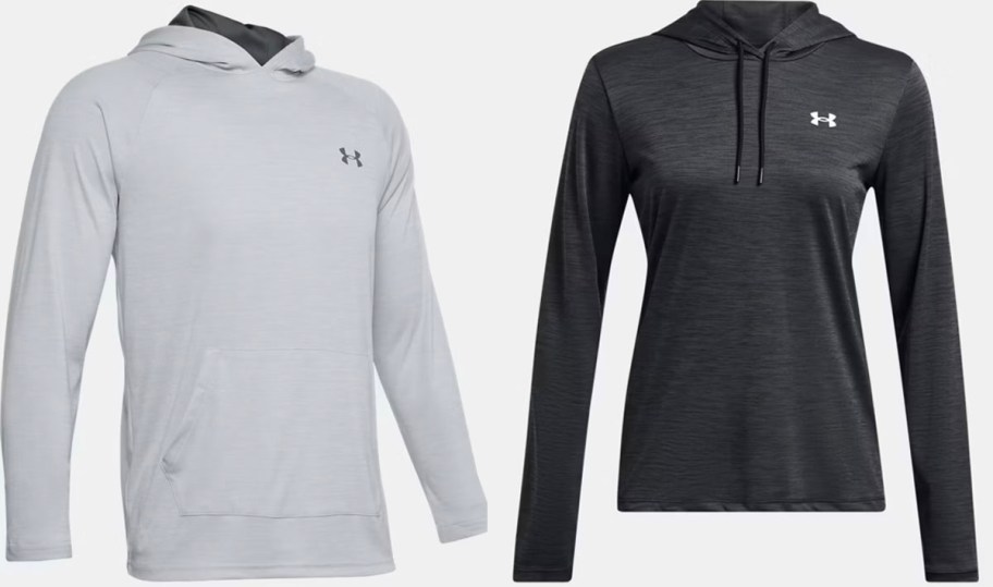 light and dark gray under armour hoodies 