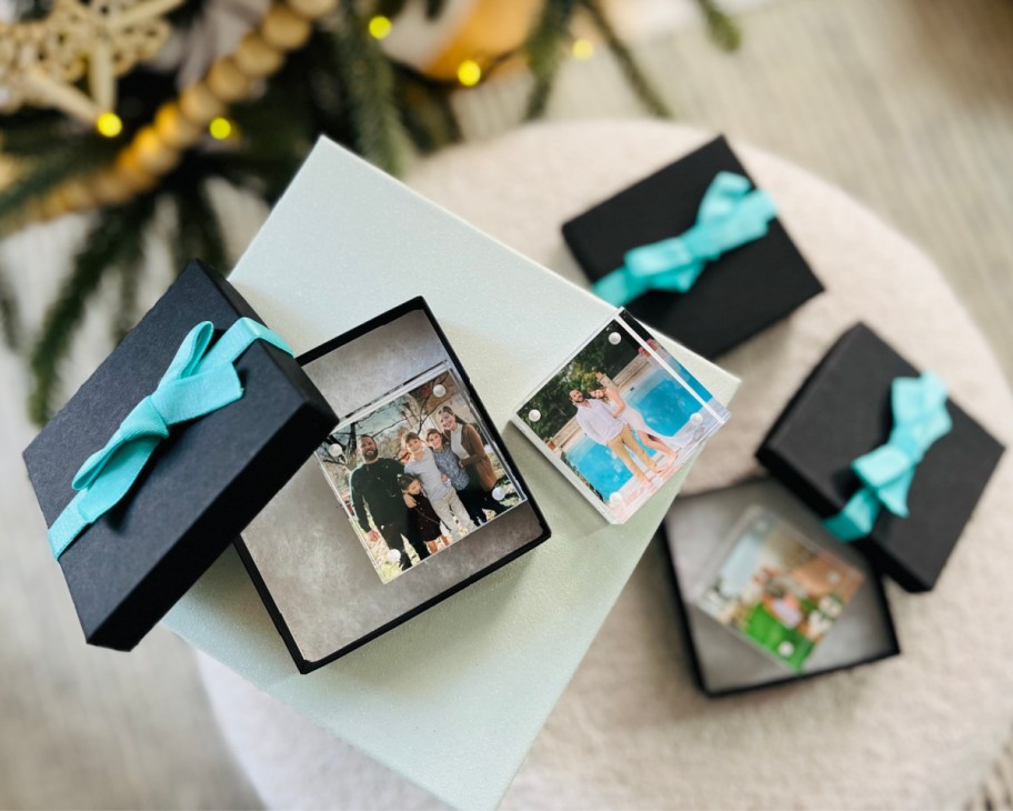 photo blocks in gift boxes 