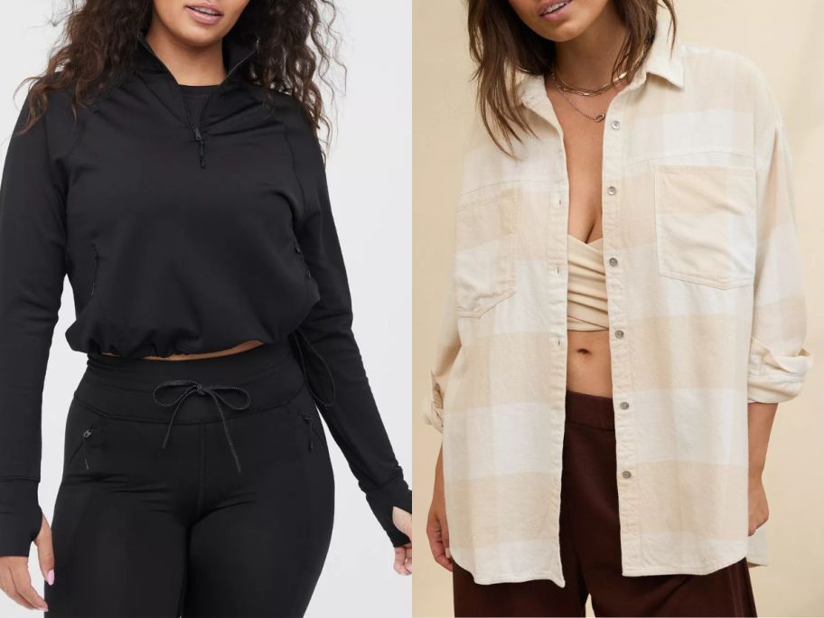 Stock images of two womenwe aring Aerie tops