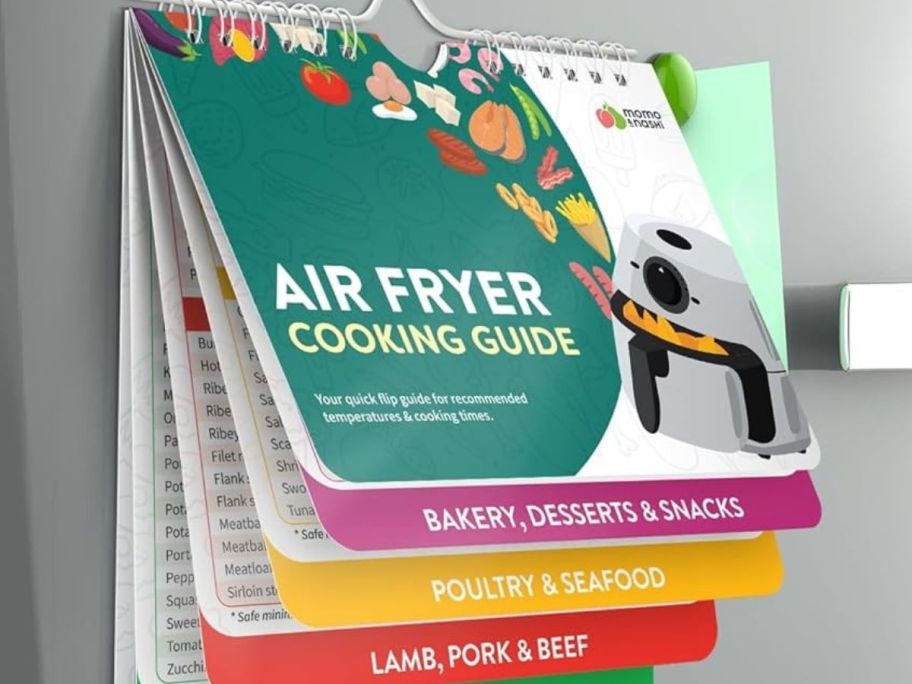 Air Fryer Cooking Guide on Fridge