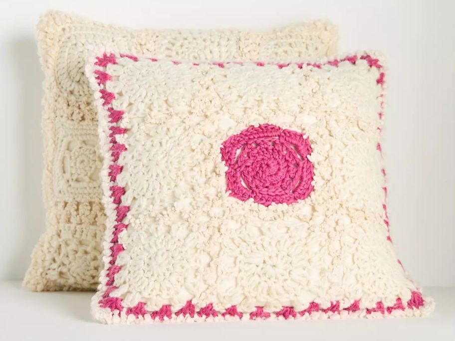 Anthropologie Aspen Crochet Pillows