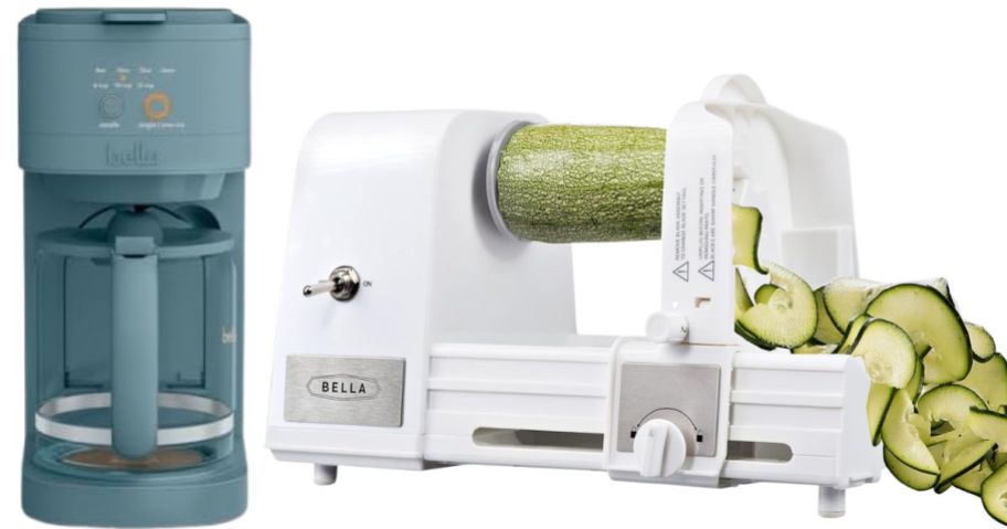 BELLA VersaBrew 2-in1 Coffee Maker and BELLA 4-in-1 Automatic Electric Spiralizer and Slicer