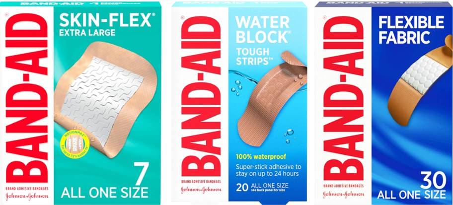 3 boxes of Band-Aid Bandages