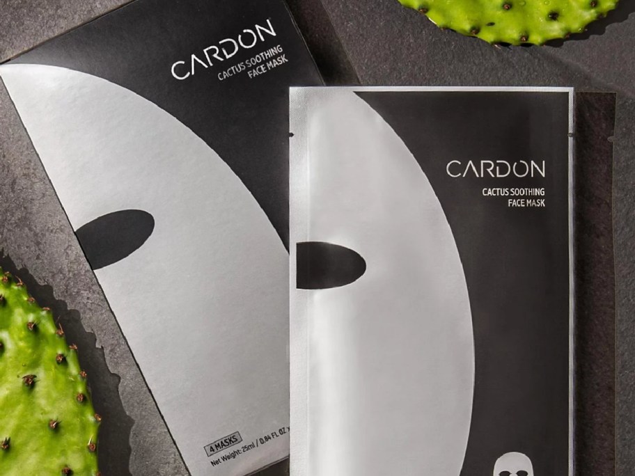 Cardon facemasks displayed on top of the table