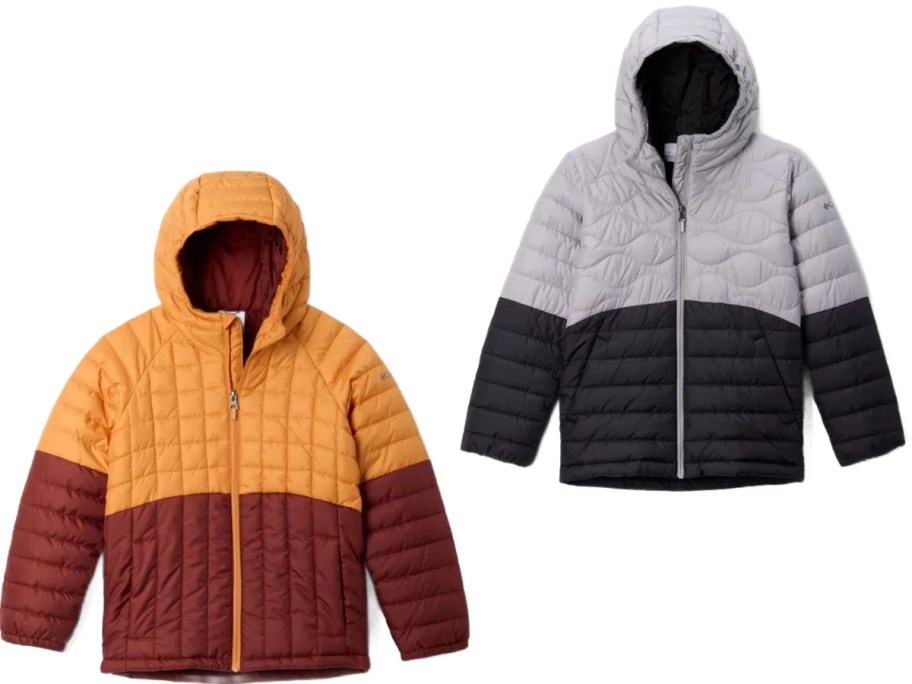 Stock images of two columbia kids jackets