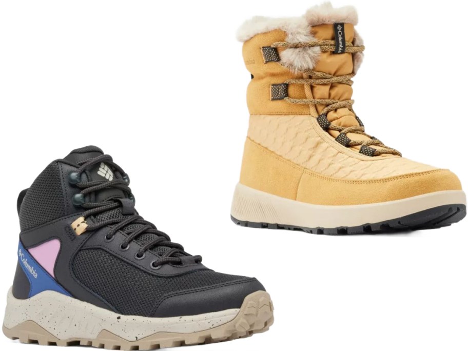 Stock images of two Columbia women's boots