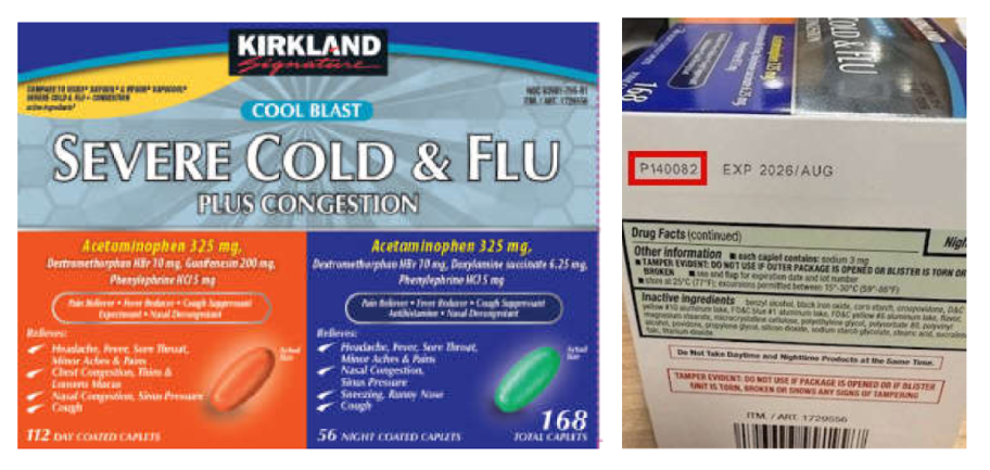 Krikland Cold and Flu Medicine that was part of the Costco recall