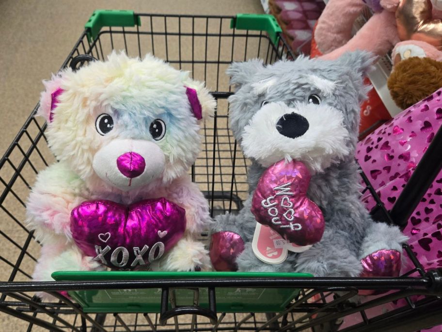 Two Valentine's Day Animal Plush Toys at Dollar General