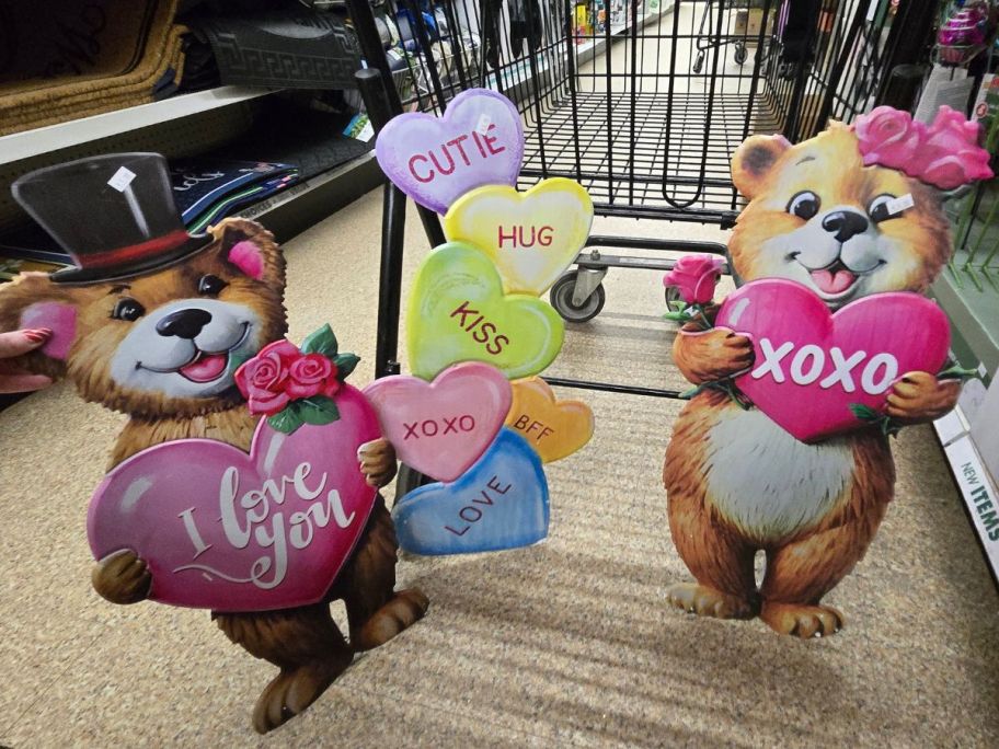 Valentine's Day Metal Leaners at Dollar Tree