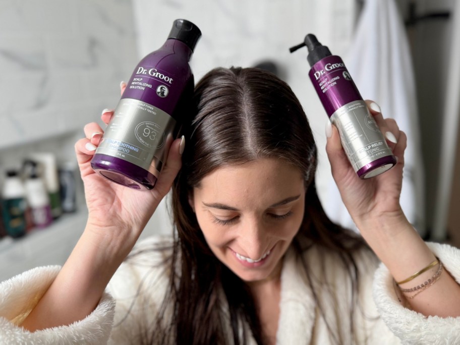 Dr. Groot activates hair care in women showing scalp