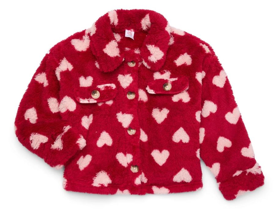 Girls Shacket - Cranberry Kiss stock image