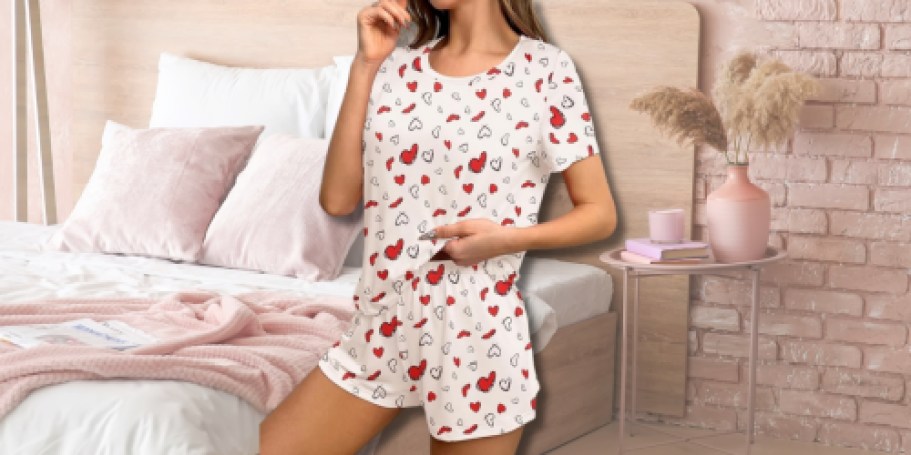 Women’s 2-Piece Pajama Sets from $8 Each on Amazon (Including Valentine’s Styles)