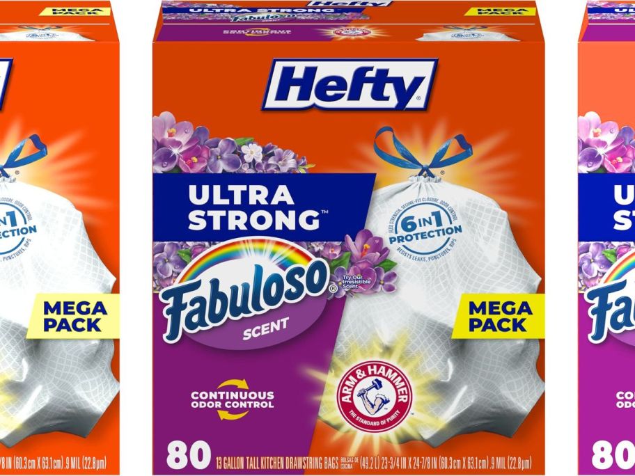 Hefty Ultra Strong 14-Gallon Trash Bags 80-Count Box - Fabuloso stock image