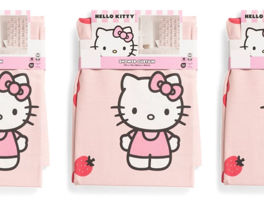 Hello Kitty Strawberry Season Shower Curtain stock image