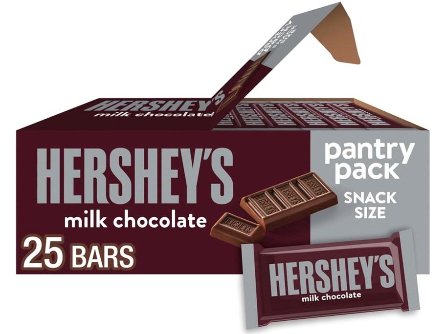 stock image of Hershey's Milk Chocolate Snack Size Bars 25-Count Pantry Pack