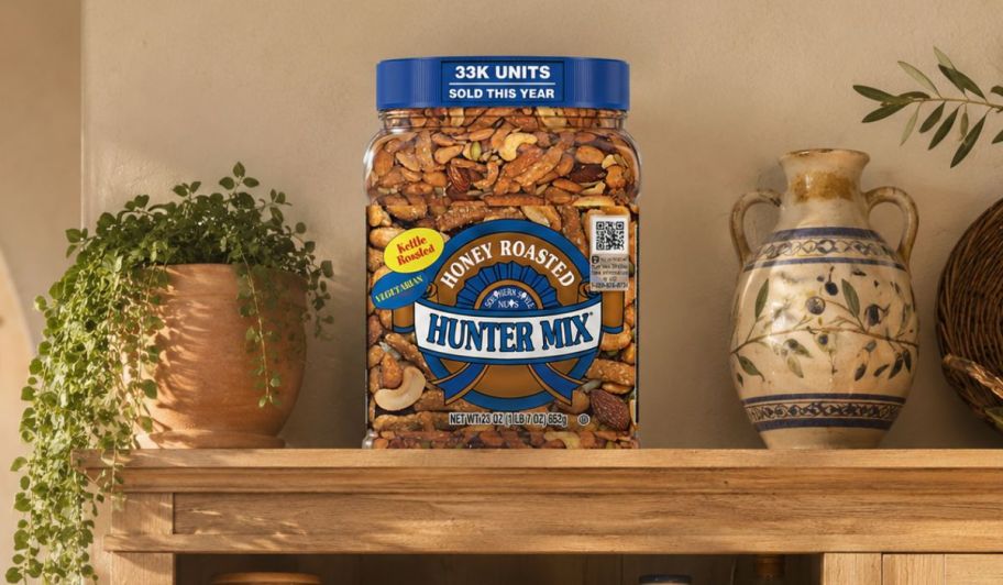 Hunter mix honey on top of a kitchen counter