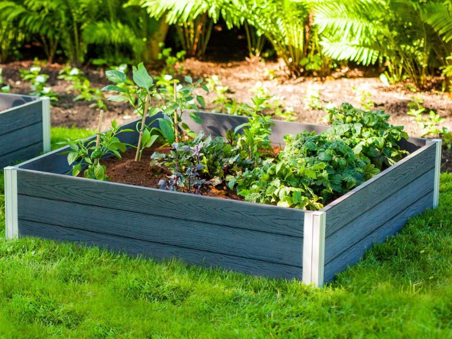 Vita Slate Gray 48" x 48" x 11" Plastic Raised Garden Bed