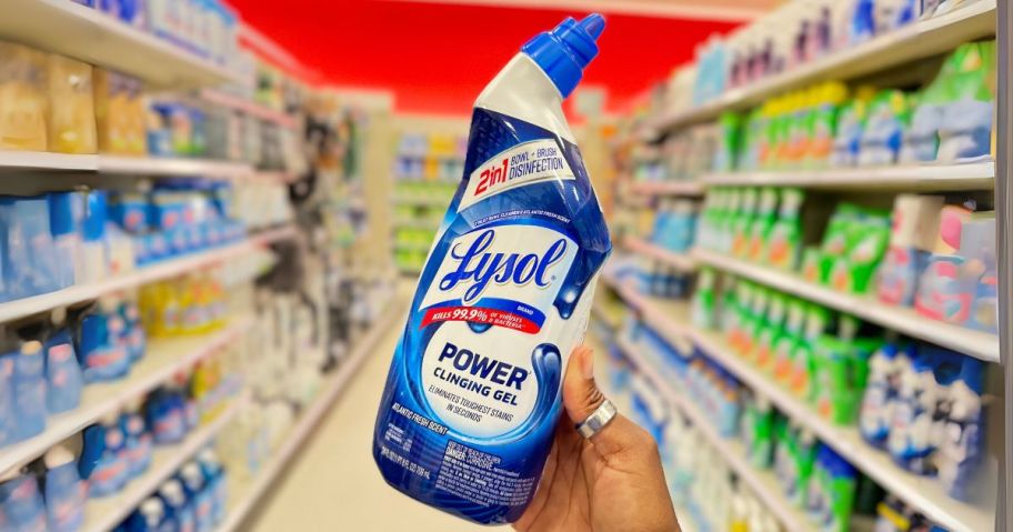 Lysol Toilet Bowl Cleaner 24oz in hand in store