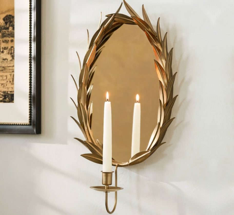A Magnolia Mirrored Wall Sconce