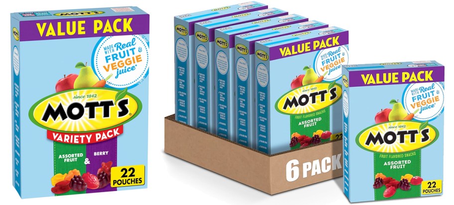 boxes of Mott's Fruit Snacks