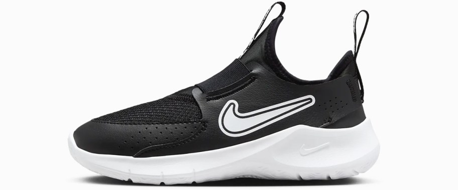 black and white slip on running shoe