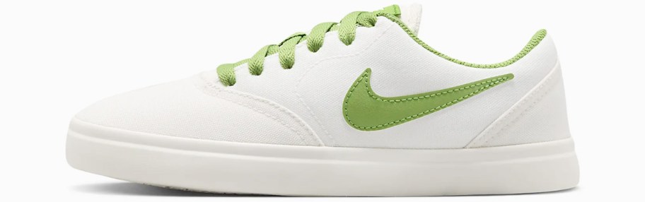 white and green nike sneaker