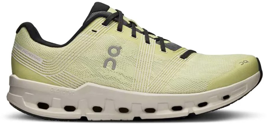 light yellow running shoe