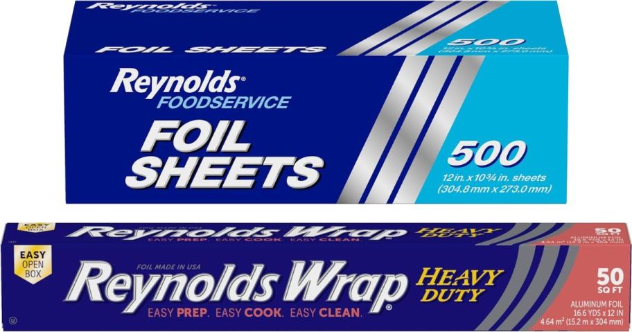 Stock images of two packs of Reynolds Foil