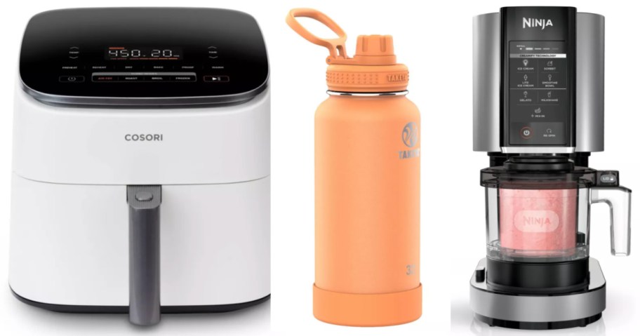 air fryer, water bottle and ice cream maker