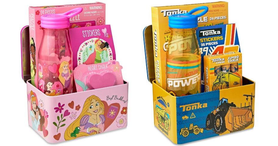 disney princess and tonka tin box valentines gift set stock images