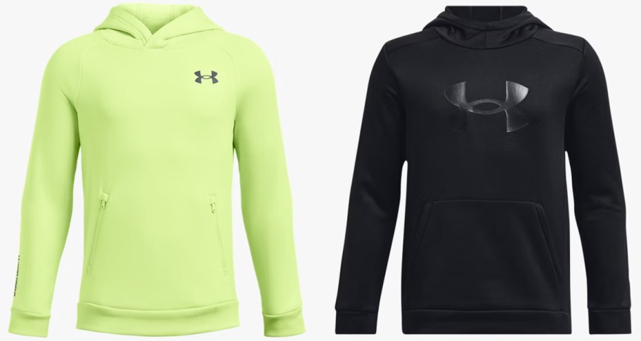 bright green and black under armour hoodies