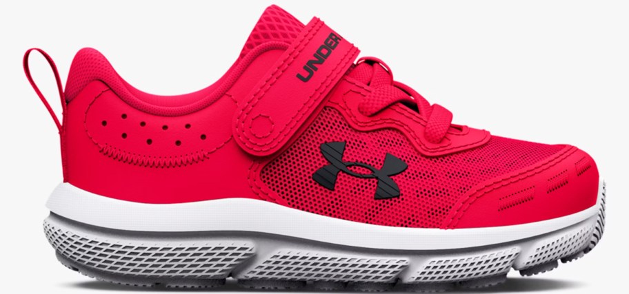 red kids under armour running shoe