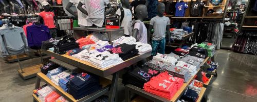 Under Armour Kids Section at an Under Armour Store