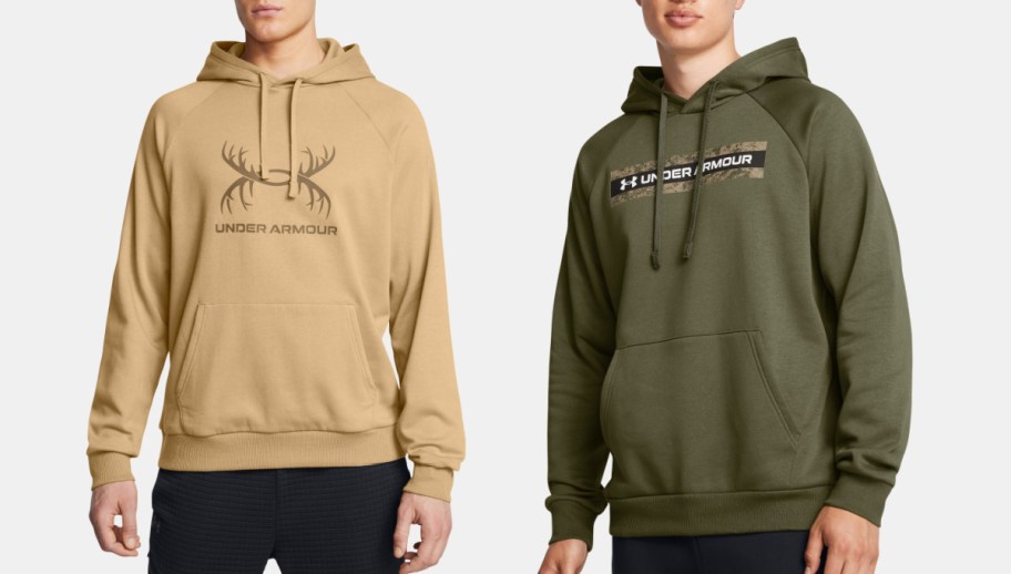 Under Armor Men's Yellow and Green Hoodie