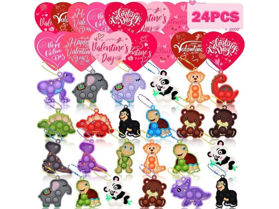 Valentine Animal Fidget Toys 24-Count