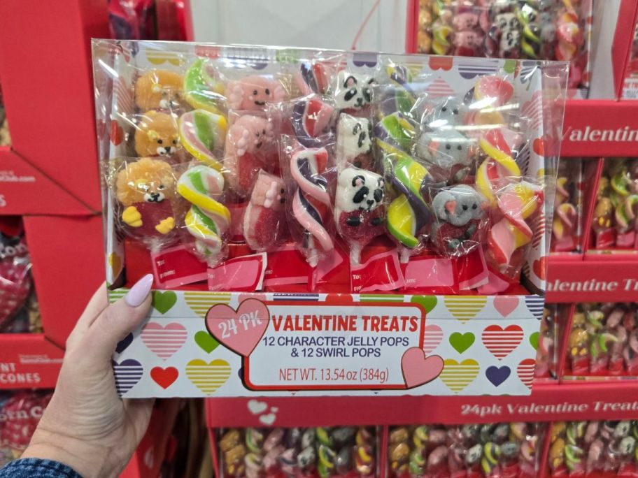 Valentine's Day Character & Swirl Pops 24-Pack in hand in store