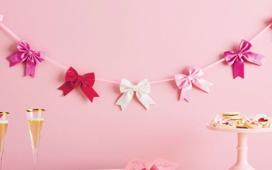 Valentine's Day Garland with bows