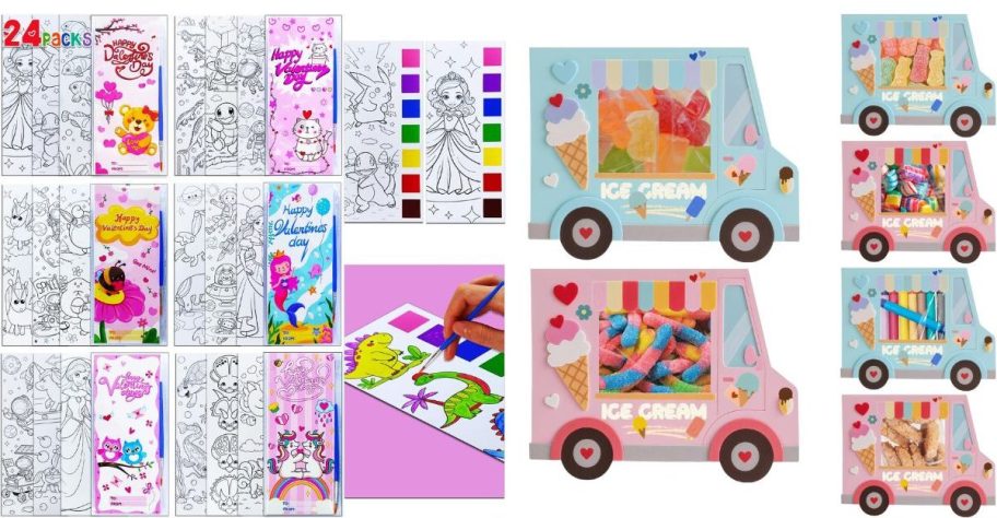 stock image of two different valentine's day sets