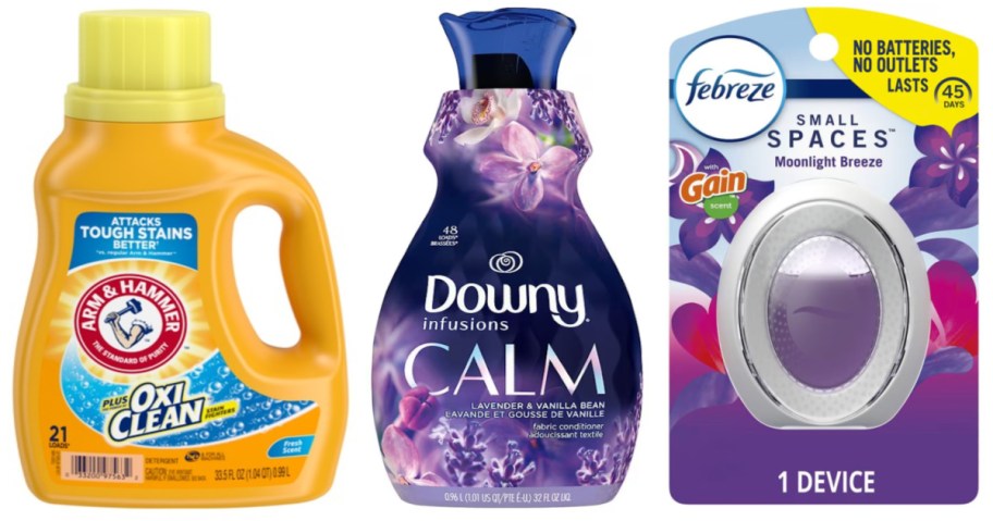 laundry detergent, laundry softener and air freshener