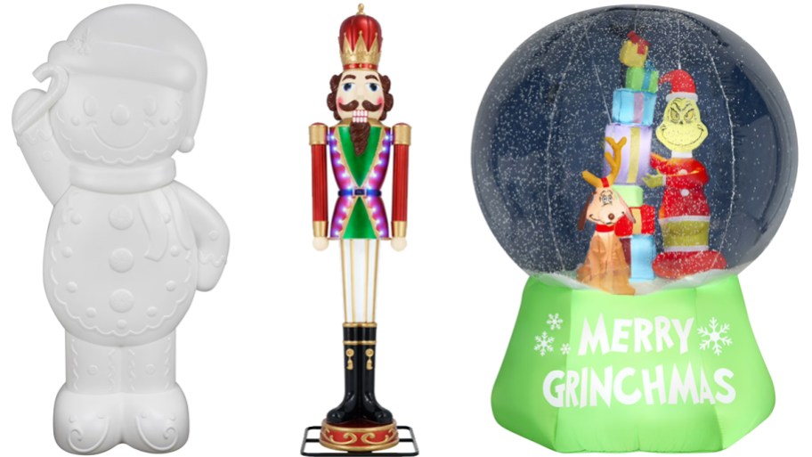 blow molds and inflatable christmas globe outdoor decorations