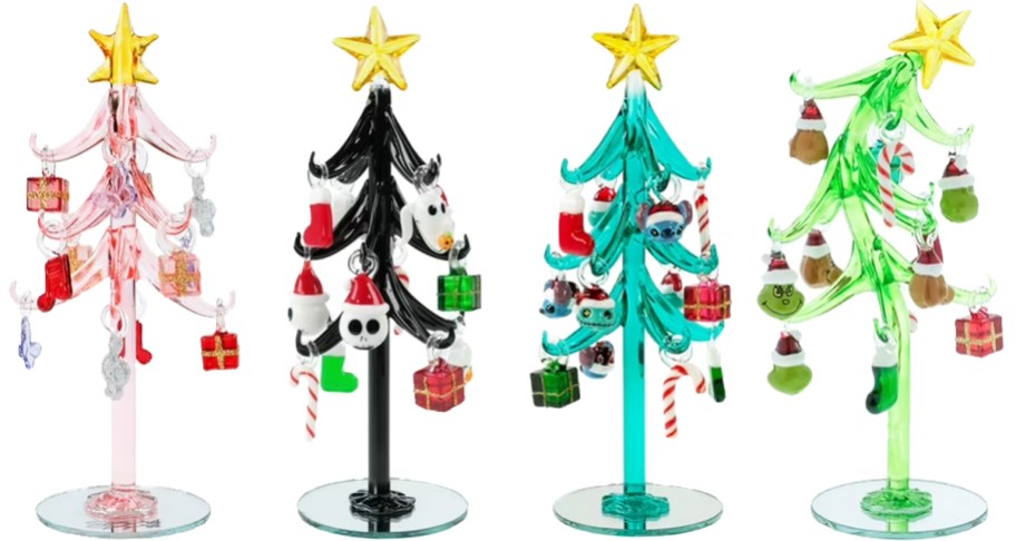 four character themed glass tree sets