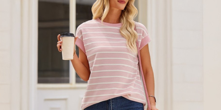 Women’s Cap-Sleeve Top Only $7.83 on Amazon – Includes Plus Sizes!