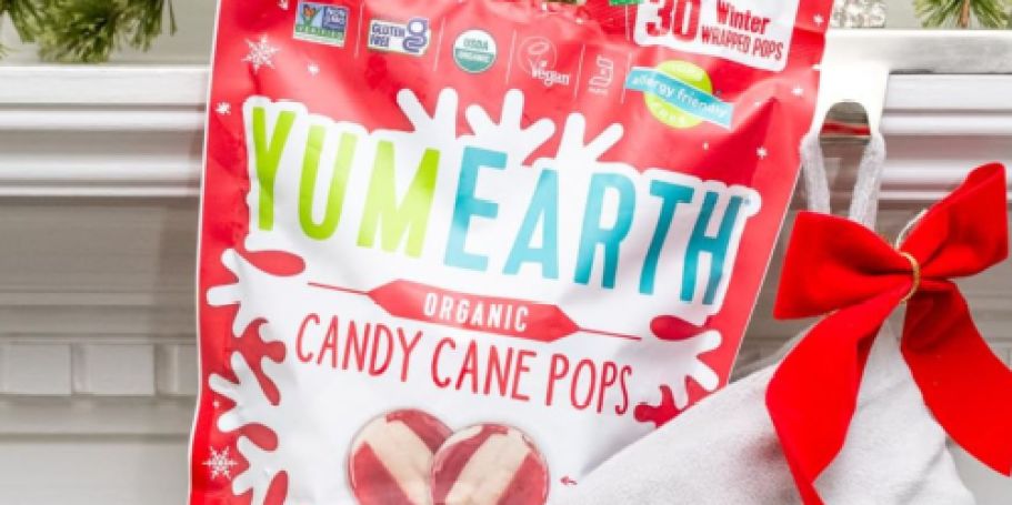 YumEarth Organic Candy Cane Lollipops 30-Pack Just $3.70 on Amazon